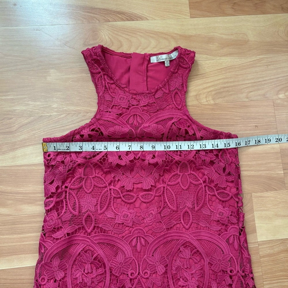 Lovers and Friends Caspian Lace Floral Shift Mini Dress in Fuchsia Size XSmall - Picture 8 of 16